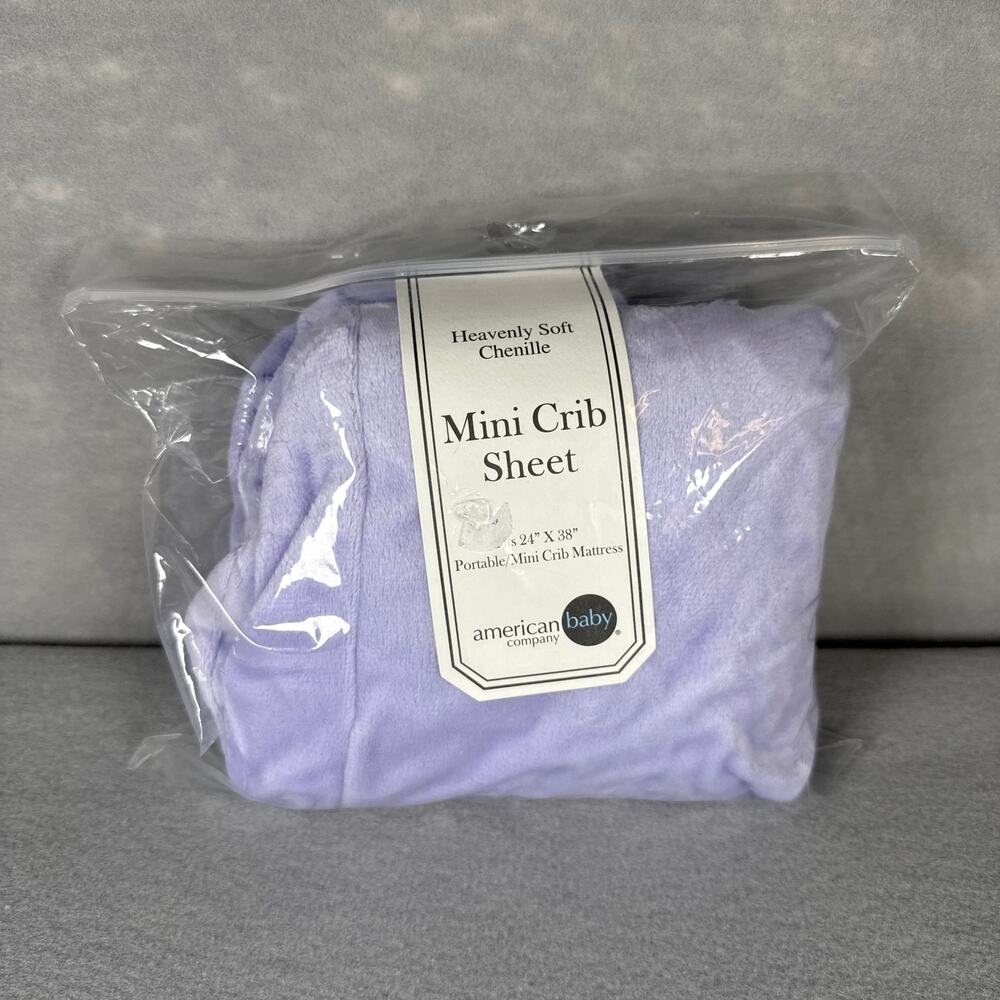 NEW American Baby Company Heavenly soft chenille mini crib sheet - lavender